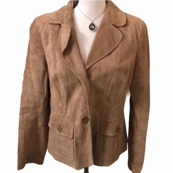 LOFT Jackets & Blazers - LOFT Suede Jacket in Camel Tan Brown NWOT Size 12